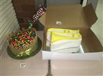 Trombone cake and M&M waterfall cake